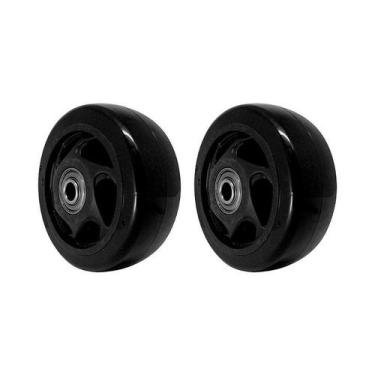 Imagem de Kit 2 un roda pvc preto 4 pol 100kg p/ rodízio - AJAX
