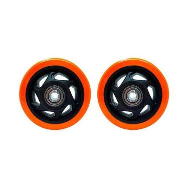 Imagem de Kit 2 un roda pvc laranja 5 pol 110kg p/ rodízio - AJAX