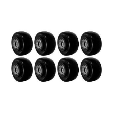 Imagem de Kit 8 un roda pvc preto 2 pol 50kg p/ rodízio - AJAX