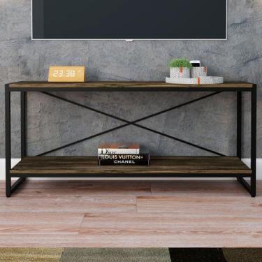 Imagem de Rack para TV Até 50 Polegadas Leader 1 Prateleira Carvalho Dark/Preto 