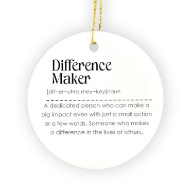 Imagem de FUGWN Ornamento para fazer diferenças, enfeites para pendurar na árvore de Natal, decoração de festa de Natal, presentes de aposentadoria para mulheres, homens, ornamentos decorativos, lembrança