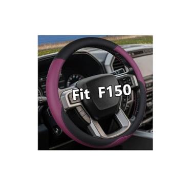 Imagem de OHHMNKK Capa de volante para Ford F150 F250 F350 couro antiderrapante luxo (roxo)