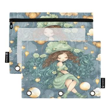 Imagem de Wassud Cute Girl Pacote com 2 Pastas de Fichário com 3 Furos, Pasta Organizadora de Fichários para Casa, Escritório