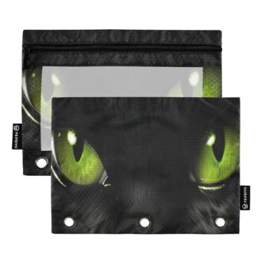 Imagem de Wassud Green Eyes Pacote com 2 Pastas de Fichário Pastas de Bolso com 3 Furos, Pasta Organizadora de Fichários para Casa, Escritório