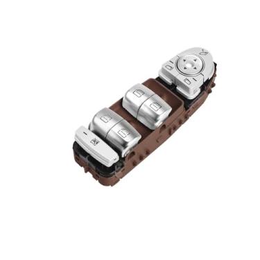Imagem de Botões dos Vidros Elétricos, Interruptor de Controle Principal dos Vidros Elétricos, Console para Classe C W205 S205 X253 C200 C300 C350 C63 2059056811 (Modelo A Marrom)