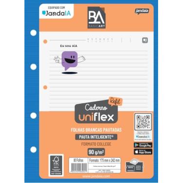 Imagem de JandaIA - Refil para Caderno Argolado/Fichário College Inteligente 80 folhas Brancas Pautadas Basic Art