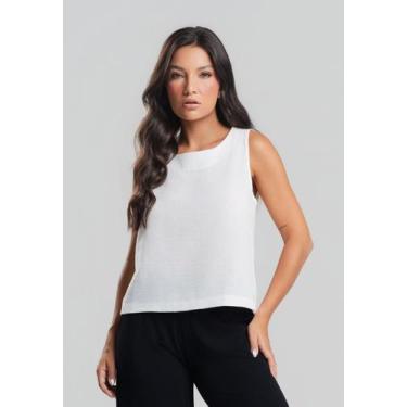 Imagem de Regata Básica Decote Redondo Branco Salvatore, GG