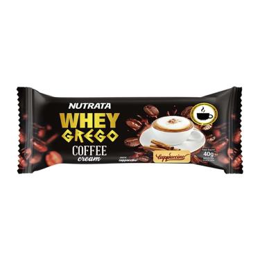 Imagem de Barra Whey Grego Bar Coffee Cream - 1 Unidade 40g Cappuccino - Nutrata