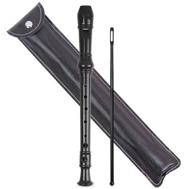 Imagem de Jasenna Instrumento de gravador para crianças iniciantes e adultos, flauta de música com haste de limpeza e estojo de couro para entretenimento doméstico de estudantes escolares (2 madeira marrom