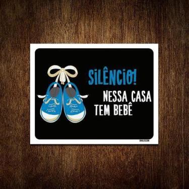 Imagem de Placa Silêncio Nessa Casa Tem Um Bebê ul 18X23 - Sinalizo.Com