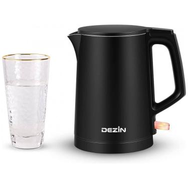 Imagem de Chaleira Elétrica 800mL com Desligamento Automático e Aço Inoxidável, 110v, DEZIN LL 8860, Preto