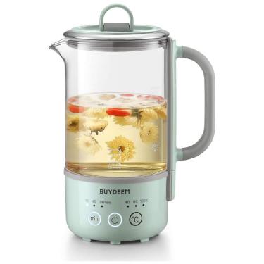 Imagem de Chaleira Elétrica de Vidro 600 mL, Aço Inoxidável, 110v, BUYDEEM K313, Verde