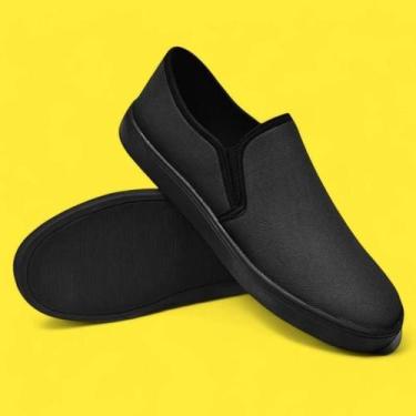 Imagem de Tênis Iate Preto Masculino Casual Slip On Moderno e Confortável - WXim