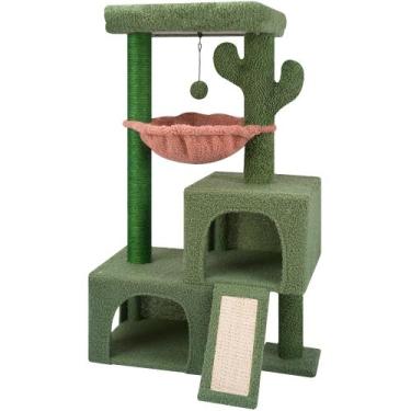 Imagem de Árvores de Gato AIWIKIDE Cactus - 37,4cm com Poste para Arranhar e Con