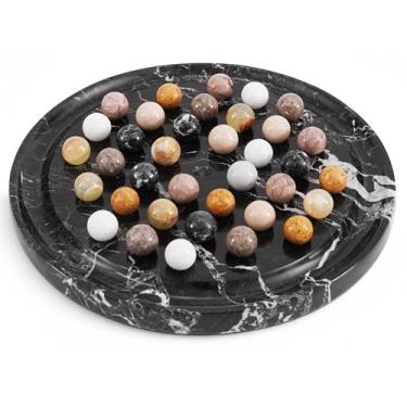 Imagem de Radicaln Marble Solitaire Board Game with 42 Piece Black Marbles Classic One Player Gameplay 10 inch Strategy Puzzle Board Games Adults for Tabletop Game, Birthday Gift, Table Games