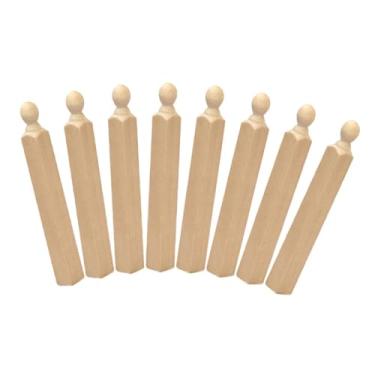 Imagem de VICASKY 8pcs Miniature Wooden Dollhouse Pillars DIY Roman Columns for Mini House Decor