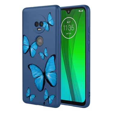 Imagem de KOARWVC Capa de telefone para Moto G7 Plus, capa para Moto G7, T-MobileRevvlry+ XT1965 XT1962 design bonito padrão de borboleta fina protetora macia TPU bumper capa de telefone para Motorola G7