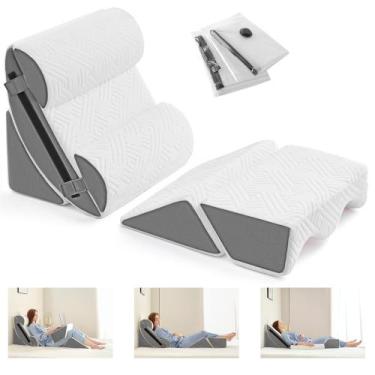 Imagem de Conjunto de travesseiros ortopédicos com cunha Yojoker Memory Foam, 6 