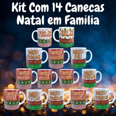 Imagem de Kit 14 Canecas Natalinas – Porcelana de Qualidade Para Ceia de Natal