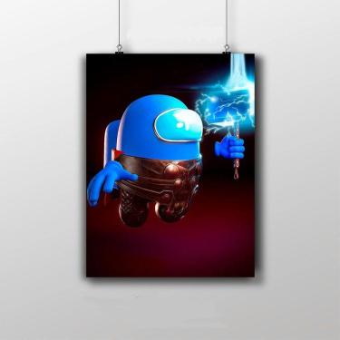 Imagem de Placa Decorativa Among Us Personagem Thor Game 20X30