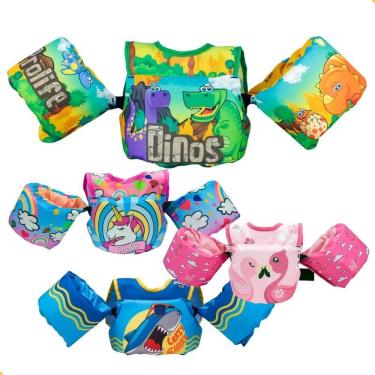 Imagem de Colete Salva Vidas Infantil Piscina Boia De Braço Esp Dino