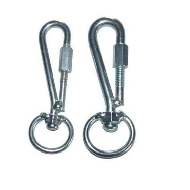 Imagem de Destorcedor Mosquetão com Rosca MR2 para Escalada e Rapel com Sistema de Destorção Suave Prata GS