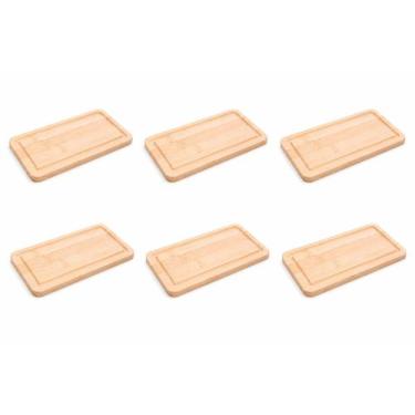 Imagem de Kit com 6 Tábuas Decoração Petisco em Bambu Hire 20x10x1cm - LYOR