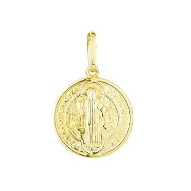 Imagem de Pingente Ouro 18k Medalha Santo São Bento 2 Faces - 750 Net Oz