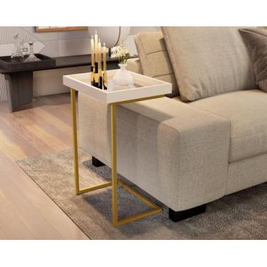Imagem de Mesa lateral multiuso para salas quarto e ambientes pequenos - JB, OFF