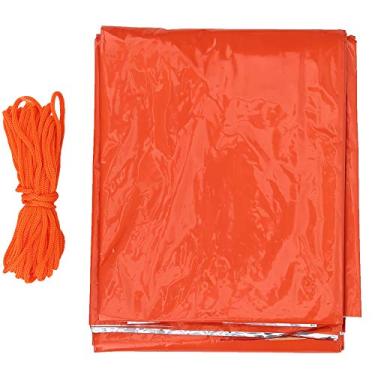 Imagem de Tenda de emergência, tenda de acampamento ao ar livre com dossel de canto de dupla camada Barraca laranja PE Filme de alumínio firme e à prova de rasgo para acampamento ao ar livre(Barraca Laranja)