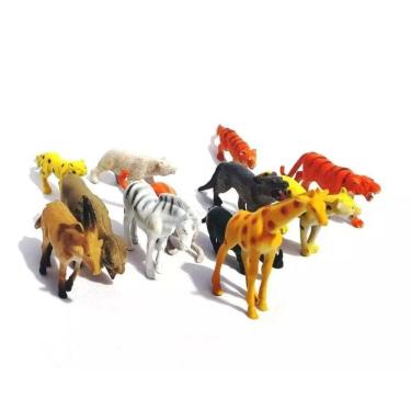 Imagem de Brinquedo Kit Com 12 Mini Animais da Selva Safári