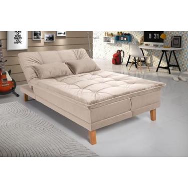 Imagem de Sofá Cama Berlim Pés de Madeira Espuma D33 - Império Estofados, Areia 