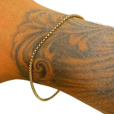 Imagem de Pulseira Bracelete Masculina 2mm Veneziana Banhada Ouro 18k - AZMAR SE