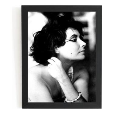 Imagem de Quadro Decorativo Fotografia Elizabeth Taylor Moldura - Fanarte