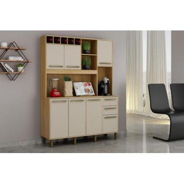 Imagem de Kit Armários de Cozinha Granada Cinamomo Com Off White - Valdemóveis