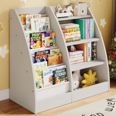 Imagem de Estante de Livros Infantil FFBCFDK - 4 Andares com Espaço para Brinque