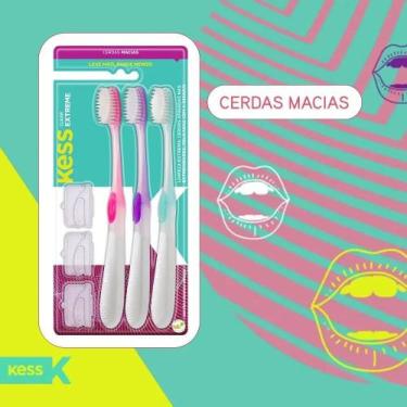 Imagem de Pack com 3 esc. dentais kess extreme clear macias ref 2101 ( cores sor