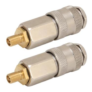 Imagem de 2 Pacote Adaptadores de Compressor de Ar de Aço Frea Masculina para Ajuste de Válvula Universal Portátil 3 Em 1 Couplador de Conector Rápido Usado para Infladores de Pneus