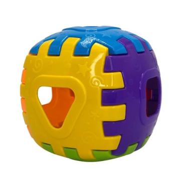 Imagem de Brinquedo Educativo Cubo Didático com 3 Peças de Encaixar, Colorido, Montável e Desmontável, WD