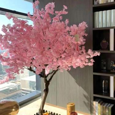 Imagem de Árvore De Desejos De Cerejeira Japonesa Para Sala De Estar Interna - Plantas Artificiais, Rattan Ar Condicionado Árvore Falsa Decoração De Parede, 2.5 * 2.5米/98 * 98in