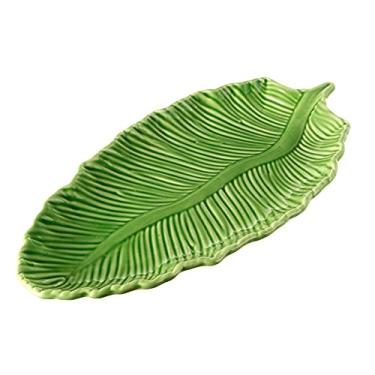 Imagem de Travessa de Cerâmica Foglio Verde 38x19CM