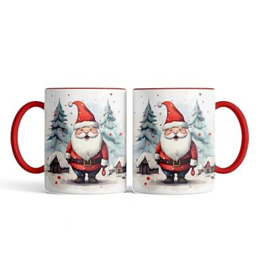 Imagem de Caneca xicara porcelana Natal Papai Noel feliz 25EI (branco)