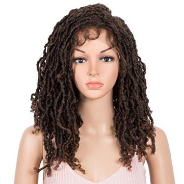 Imagem de Style Icon Peruca sintética curta de 39 cm com cabelo de bebê, peruca sintética Dreadlock, aparência natural, feita à mão, trançada, perucas para mulheres negras (39 cm, T1B/30)