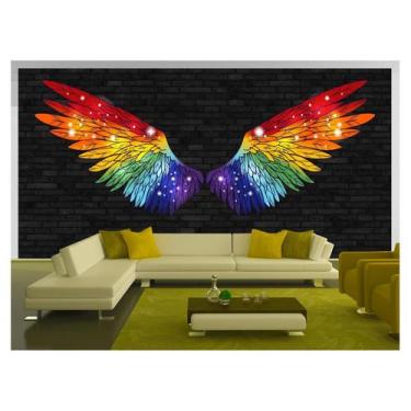 Imagem de Papel De Parede 3D Arte Asas Selfie Insta Cores 3,5M Tra434 - Você Dec