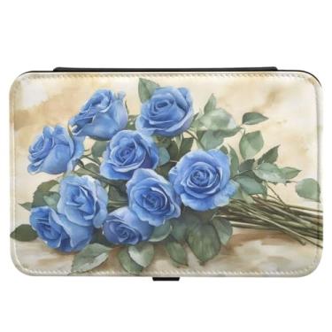 Imagem de Burbuja Caixa de joias de viagem rosa azul dos namorados presente para mulheres e meninas, estojo de joias portátil de couro PU organizador para brincos, anéis, colares e pulseiras