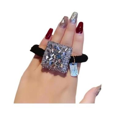 Imagem de Tiara Elegante Retrô Com Strass E Presilha De Cabelo Ajustável Com Pér