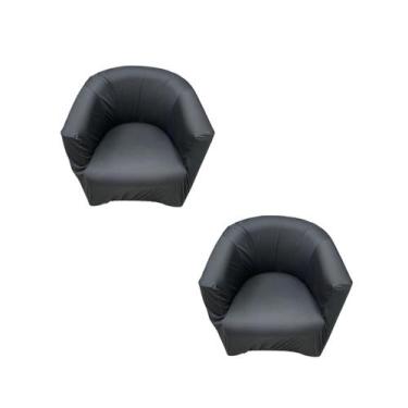 Imagem de Kit Com 2 Capas Poltrona Ferradura - TATY CAPAS E CONFECÇÕES, Preto