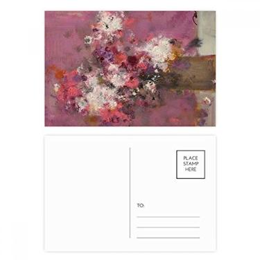 Imagem de Conjunto de cartões postais de aniversário para pintura a óleo XJJ rosa de flores