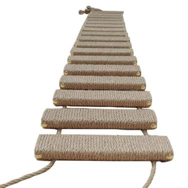 Imagem de Escada de escalada para gatos montada na parede, móveis de madeira maciça para animais de estimação, gaiola de cânhamo, sisal, corda, prateleiras, brinquedos para gatinhos, torre de árvore (escada