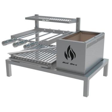 Imagem de HOTBOX, Parrilla de Alvenaria 74X45 Com Grelha Argentina + 3 espetos
